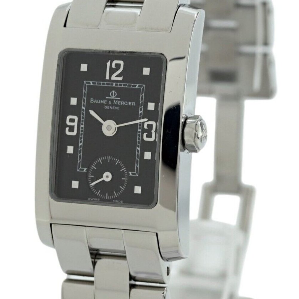 Baume & Mercier 20mm Ladies Hampton Black Dial Swiss Quartz Watch Ref: MV045139!